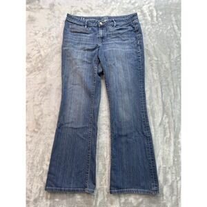 Ann taylor Loft Jeans Womens Sz 14 Blue Original Bootcut Western Cowgirl Boho